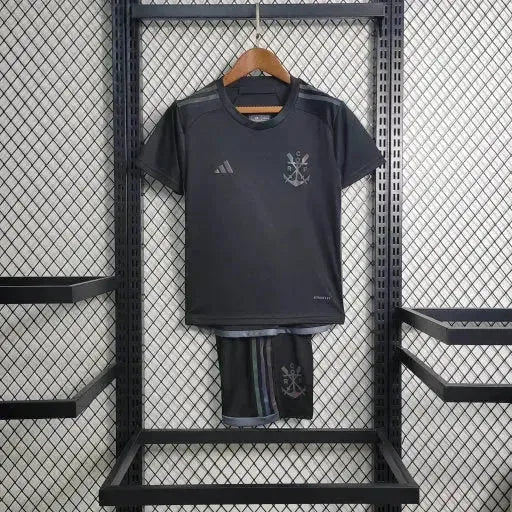 "Camisa Flamengo Third Away 23/24 - Torcedor Infantil  Refletiva Preta - Netmantos"