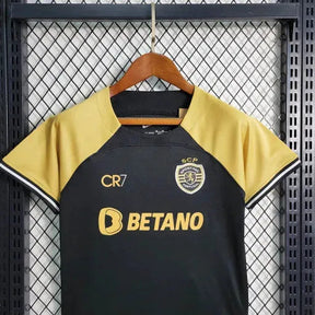 "Camisa Sporting Away II 23/24 - Torcedor Infantil Preta CR7 - Netmantos"