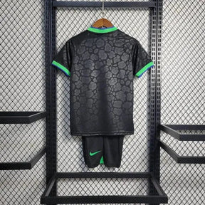 "Camisa Brasil Leopardo 22/23 - Torcedor Infantil Preta e Verde - Netmantos"