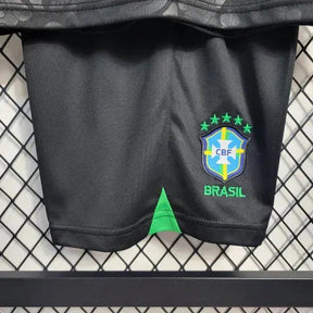 "Camisa Brasil Leopardo 22/23 - Torcedor Infantil Preta e Verde - Netmantos"