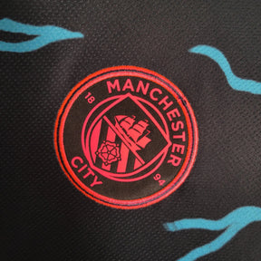 "Camisa Manchester City Away II 23/24 - Torcedor Masculina Preta e Azul - Netmantos"