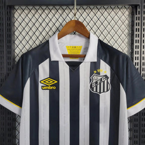 "Camisa Santista Away 23/24 - Torcedor Masculina Preta e Branca - Netmantos"