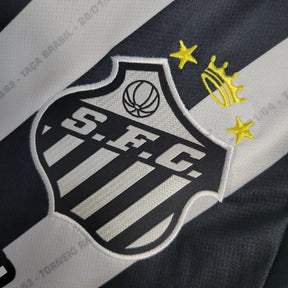 "Camisa Santista Away 23/24 - Torcedor Masculina Preta e Branca - Netmantos"