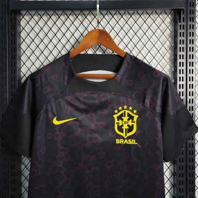 "Camisa Brasil Goleiro 22/23 - Torcedor Masculina Preta - Netmantos"