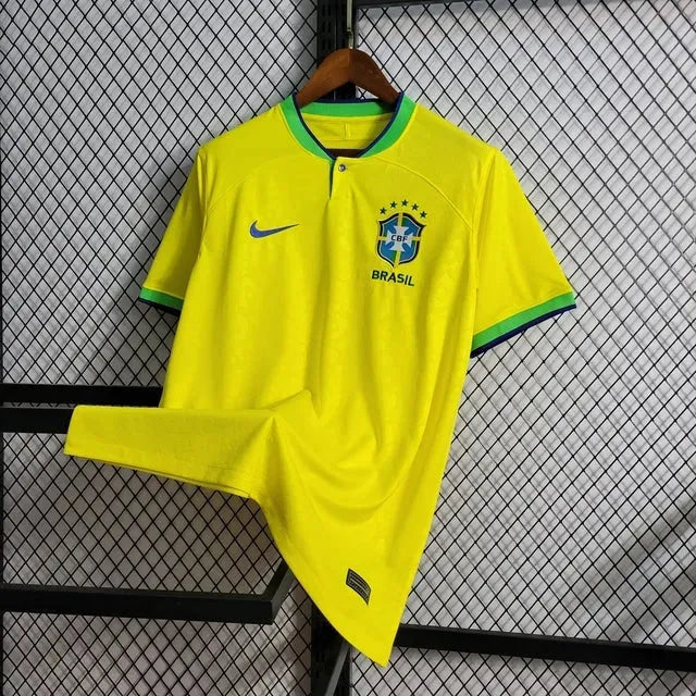 "Camisa Brasil Home 22/23 - Torcedor Masculina Amarela - Netmantos"