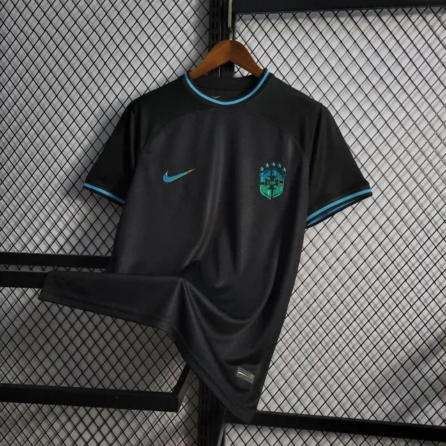 "Camisa Brasil Edição Comemorativa 22/23 - Torcedor Masculina Preta Refletiva - Netmantos"