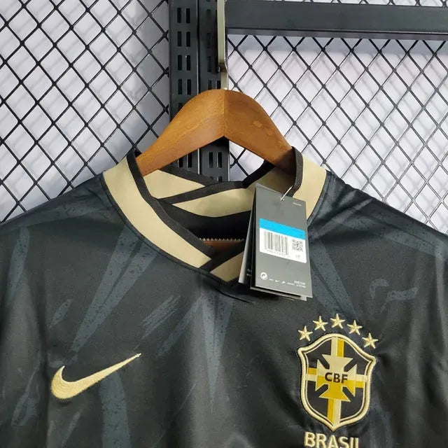 "Camisa Brasil 22/23 - Torcedor Masculina Preta - Netmantos"