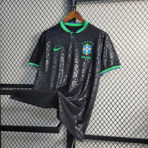"Camisa Brasil Leopard 22/23 - Torcedor Masculina Preta - Netmantos"