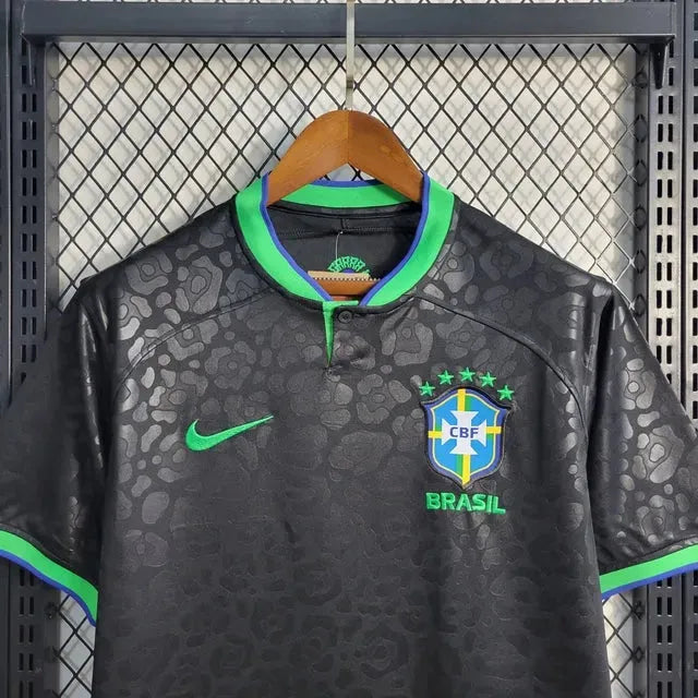 "Camisa Brasil Leopard 22/23 - Torcedor Masculina Preta - Netmantos"