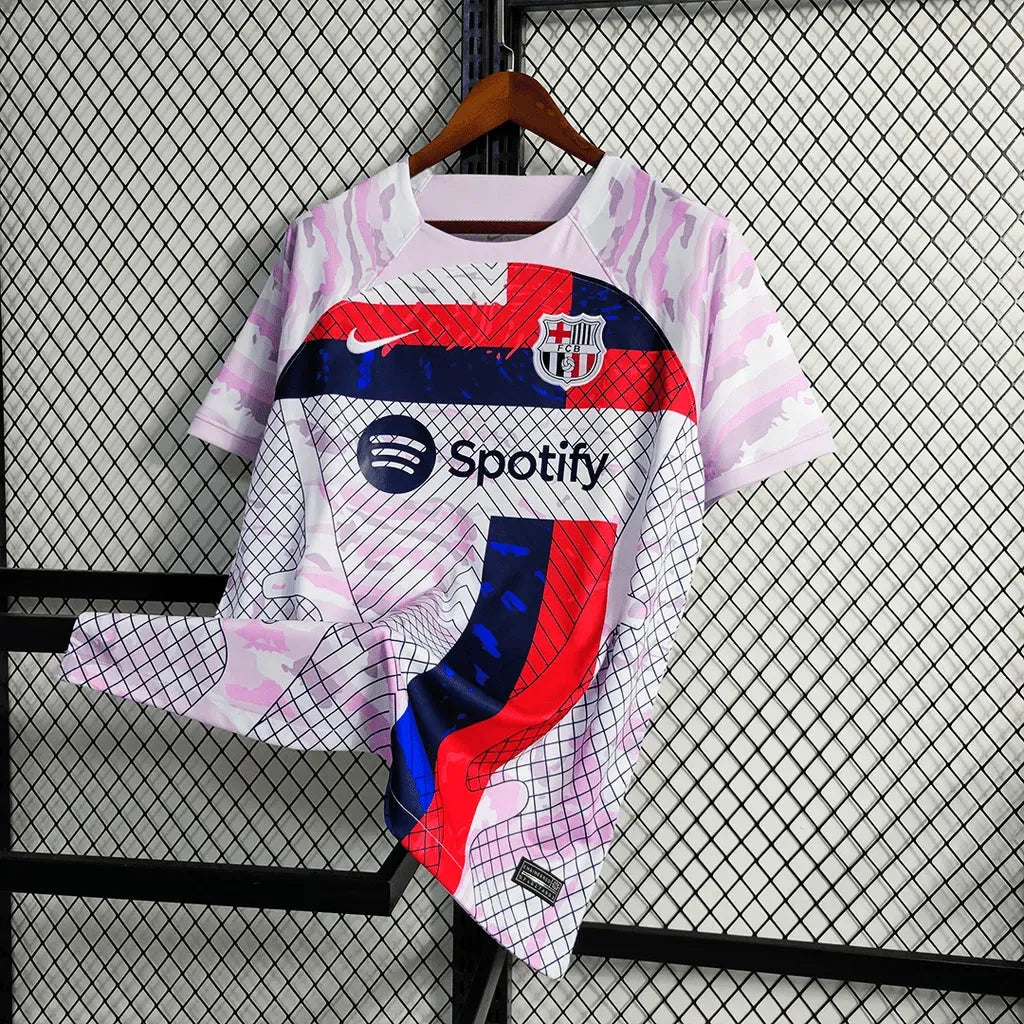 "Camisa Barcelona Treino Jersey 23/24 - Torcedor Masculina Branca - Netmantos"