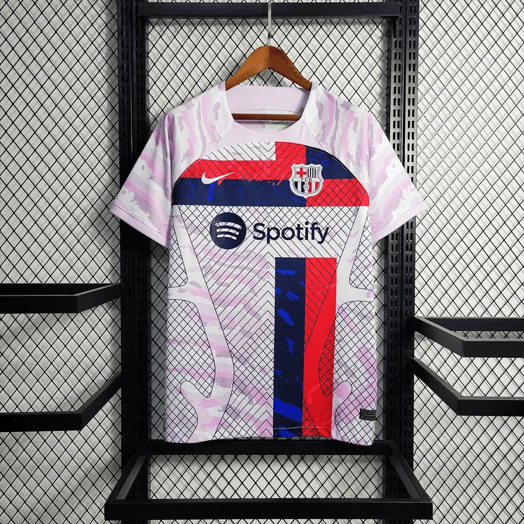 "Camisa Barcelona Treino Jersey 23/24 - Torcedor Masculina Branca - Netmantos"