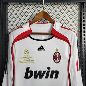 Camisa AC Milan Away Retrô 2006/07 - Torcedor Masculina Branca Manga Longa - Netmantos