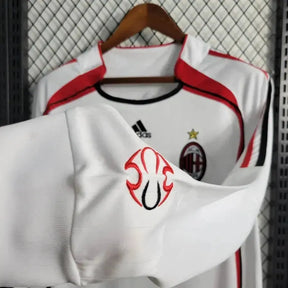 Camisa AC Milan Away Retrô 2006/07 - Torcedor Masculina Branca Manga Longa - Netmantos