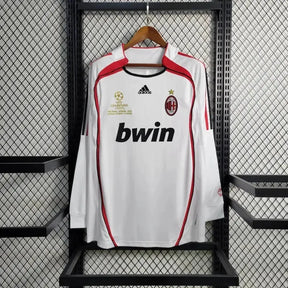 Camisa AC Milan Away Retrô 2006/07 - Torcedor Masculina Branca Manga Longa - Netmantos