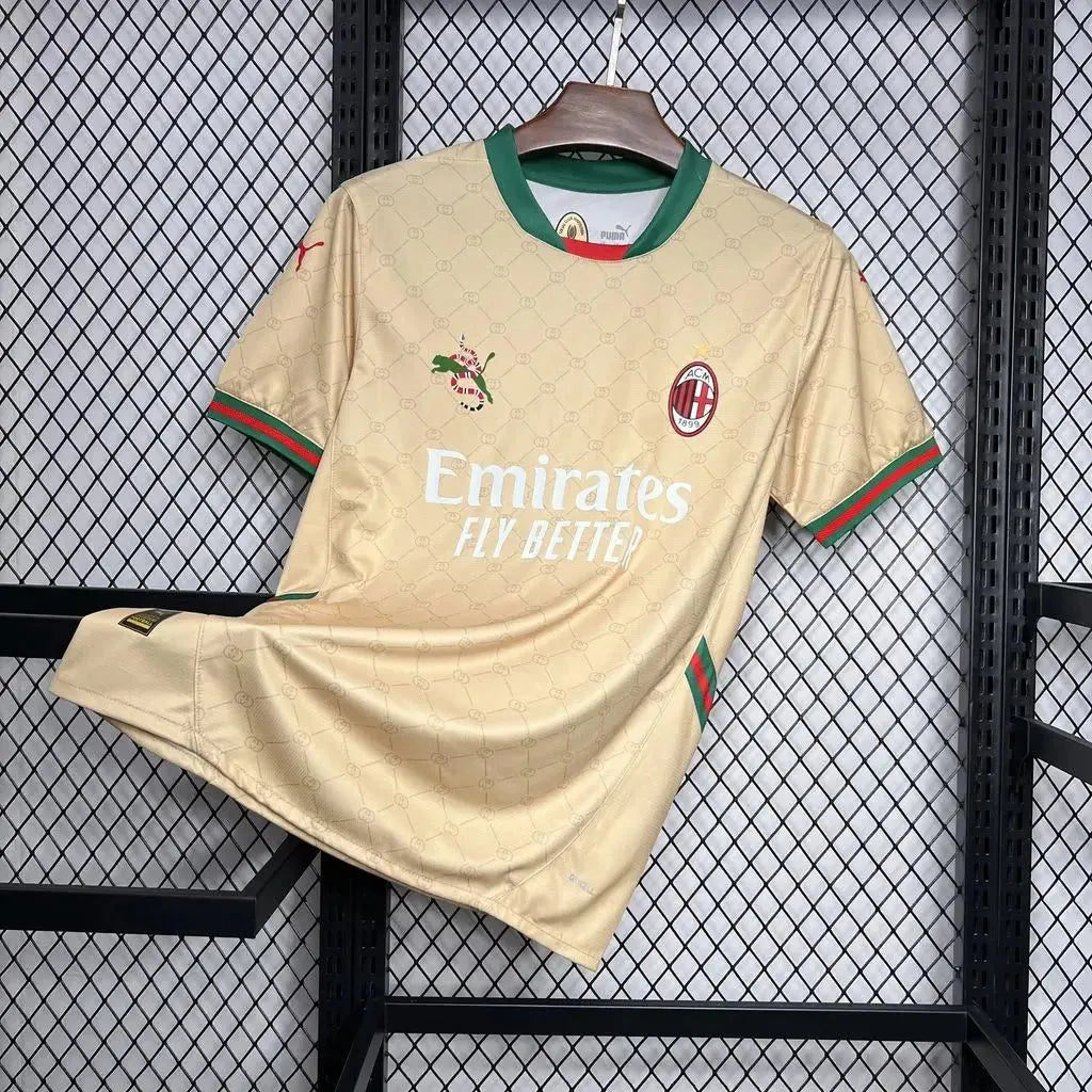 Camisa AC Milan Edição GUCCI 24/25 - Torcedor Masculina Bege - Netmantos