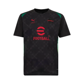 Camisa AC Milan x Off-White™ Pré Jogo 25/26 - Torcedor Masculina Preta - Netmantos