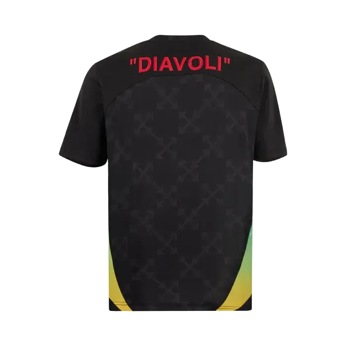Camisa AC Milan x Off-White™ Pré Jogo 25/26 - Torcedor Masculina Preta - Netmantos