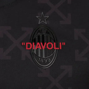 Camisa AC Milan x Off-White™ Pré Jogo 25/26 - Torcedor Masculina Preta - Netmantos