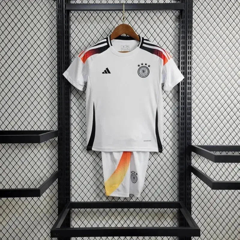 Camisa Alemanha Home 24/25 - Torcedor Infantil Branca e Laranja - Netmantos