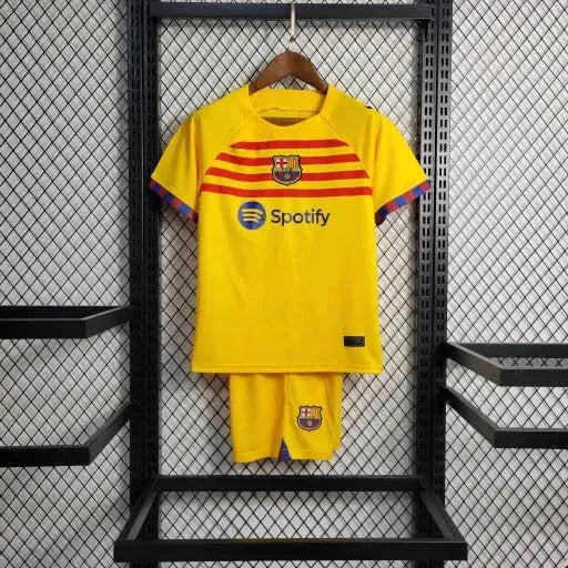 Camisa Barcelona Away IV 23/24 - Torcedor Infantil Amarela - Netmantos