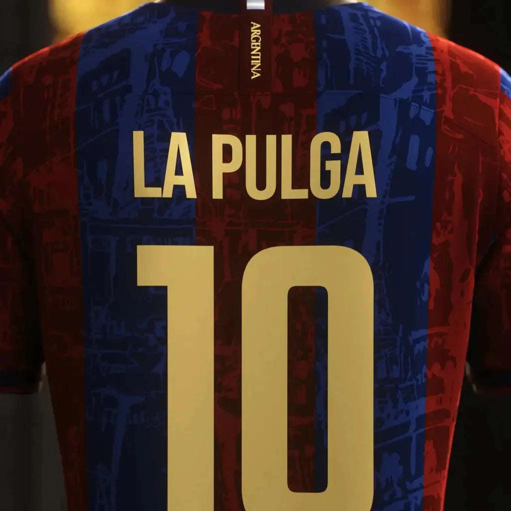Camisa Barcelona La Pulga Grená - Torcedor Masculina Comma Football - Netmantos