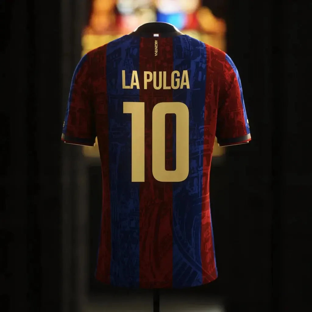Camisa Barcelona La Pulga Grená - Torcedor Masculina Comma Football - Netmantos