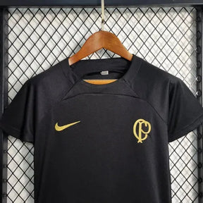 Camisa Timão Treino 23/24 - Torcedor Infantil Preta - Netmantos