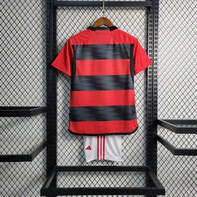 Camisa Flamengo Home 23/24 - Torcedor Infantil Vermelha e Preta - Netmantos