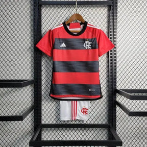 Camisa Flamengo Home 23/24 - Torcedor Infantil Vermelha e Preta - Netmantos
