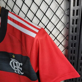 Camisa Flamengo Home 23/24 - Torcedor Infantil Vermelha e Preta - Netmantos