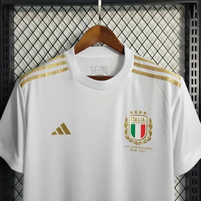 Camisa Itália Edição Comemorativa 23/24 - Torcedor Masculina Branca e Dourada - Netmantos