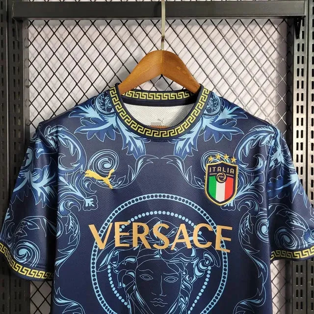 Camisa Itália x Versace 23/24- Torcedor Masculina Azul - Netmantos