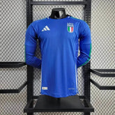 Camisa Itália Home 24/25 - Jogador Masculina Manga Longa Azul - Netmantos