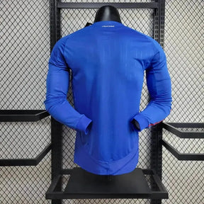 Camisa Itália Home 24/25 - Jogador Masculina Manga Longa Azul - Netmantos
