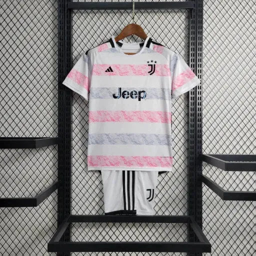 Camisa Juventus Away 23/24 - Torcedor Infantil Branca e Rosa - Netmantos