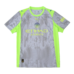 Camisa Manchester City Third Away 25/26 - Torcedor Masculina Cinza e Verde