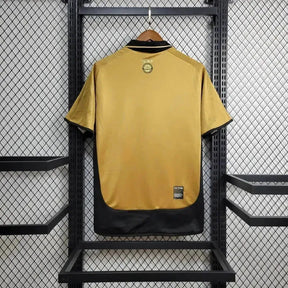 Camisa Manchester United Retrô Edição 100 Anos 01/02 - Torcedor Masculina Branco, Preto e Dourado - Dupla Face - Netmantos