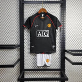 Camisa Manchester United Retrô Away 2007/08 - Torcedor Infantil Preta - Netmantos