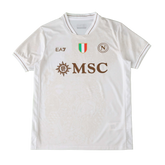 Camisa Napoli Away 25/26 - Torcedor Masculina Branca Dourada