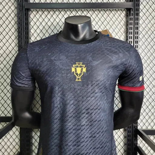Camisa Portugal GOAT CR7 - Jogador Masculina Preta Comma Football - Netmantos