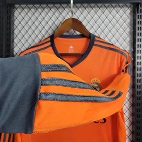 Camisa Real Madrid Away 2 Retrô 2013/14 - Torcedor Masculina Laranja Manga Longa - Netmantos