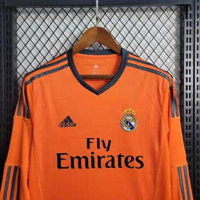Camisa Real Madrid Away 2 Retrô 2013/14 - Torcedor Masculina Laranja Manga Longa - Netmantos