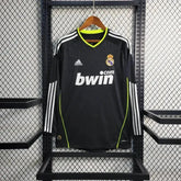 Camisa Real Madrid Away Retrô 2010/11 - Torcedor Masculina Preta e Verde Manga Longa - Netmantos