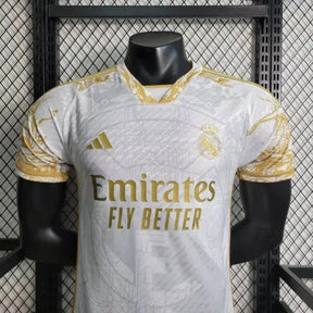 Camisa Real Madrid Edição Especial 23/24 - Jogador Masculina Branca e Dourada - Netmantos