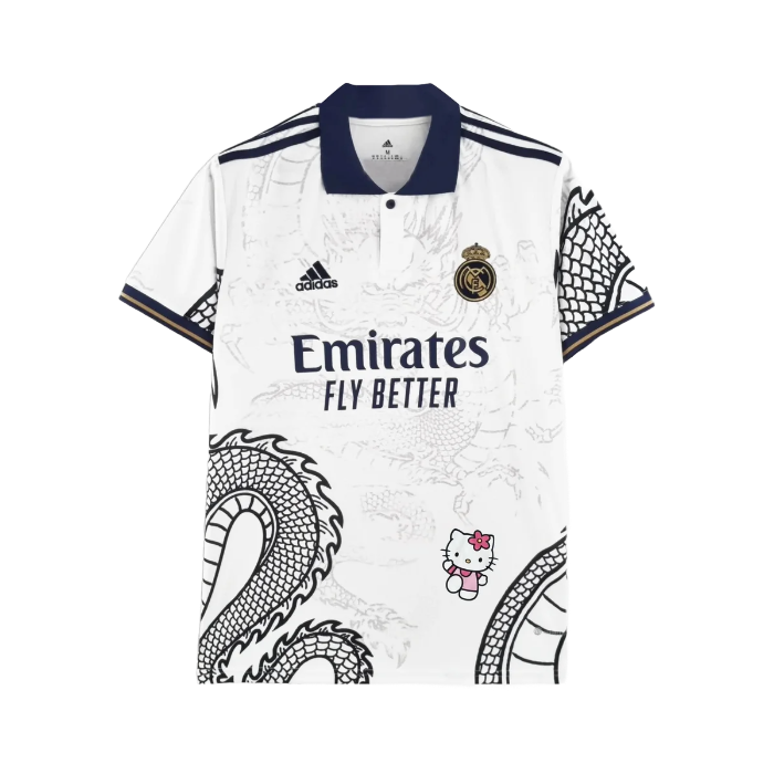 Camisa Real Madrid Hello Kitty Dragão Chinês 24/25 - Torcedor Masculina Branca