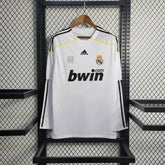 Camisa Real Madrid Home Retrô 2009/10 - Torcedor Masculina Branca Manga Longa - Netmantos