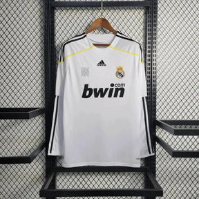 Camisa Real Madrid Home Retrô 2009/10 - Torcedor Masculina Branca Manga Longa - Netmantos