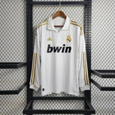 Camisa Real Madrid Home Retrô 2011/12 - Torcedor Masculina Branca Manga Longa - Netmantos