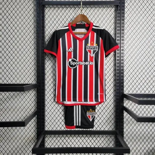 Camisa São Paulo Away 23/24 - Torcedor Infantil Preta e Vermelha - Netmantos