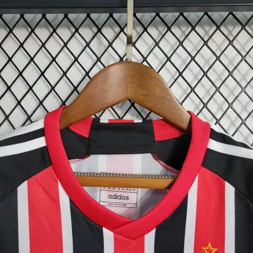 Camisa São Paulo Away 23/24 - Torcedor Infantil Preta e Vermelha - Netmantos